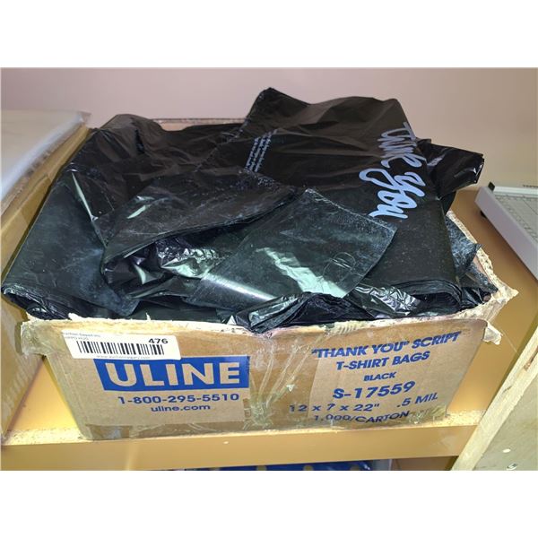 Uline T-Shirt Bags-Black (12 x 7 x 22in)