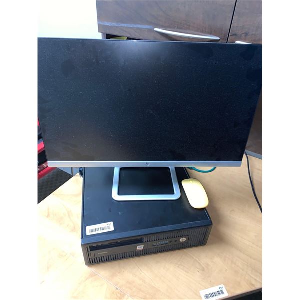 HP Elite Desktop Computer and Monitor