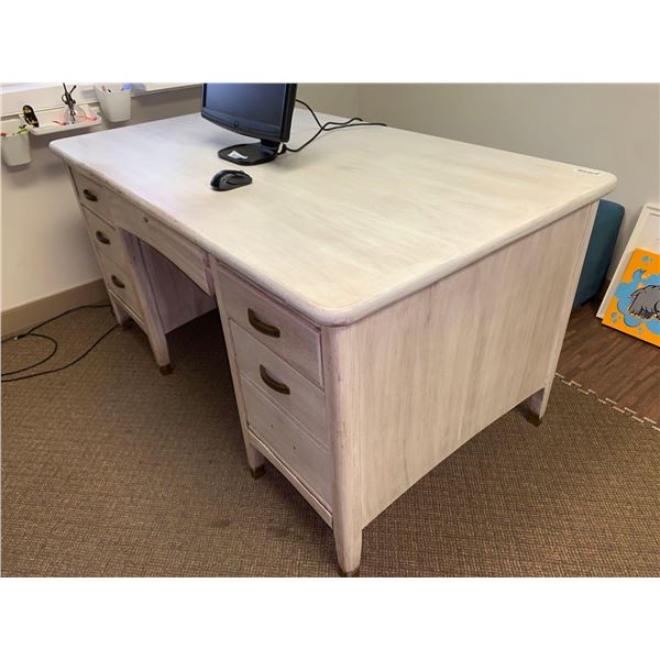 Wood Decor Double Pedestal Desk (see item description below for removal info)