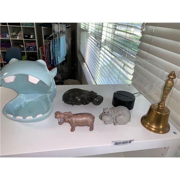 Lot of Assorted Hippo Decor