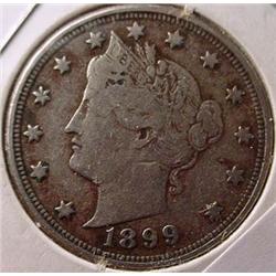 1899 LIBERTY / V NICKEL VF