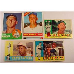 LOT OF 5 VINTAGE TOPPS BASEBALL CARDS - Incl. Bob 