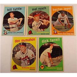 LOT OF 5 VINTAGE TOPPS BASEBALL CARDS - Incl. Bill