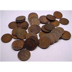 ROLL OF 50 INDIAN HEAD CENTS