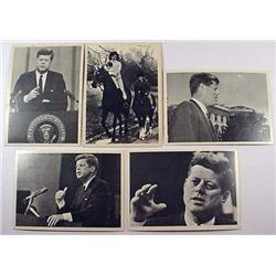 LOT OF 5 1964 TOPPS JOHN F KENNEDY TRADING CARDS