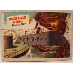 1954 TOPPS SCOOPS NO. 7 TRADING CARD MONITOR BATTL