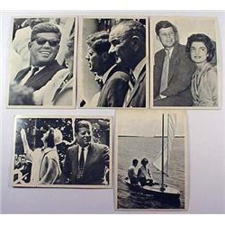 LOT OF 5 1964 TOPPS JOHN F KENNEDY TRADING CARDS