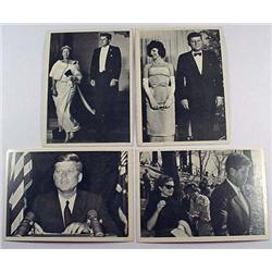 LOT OF 4 1964 TOPPS JOHN F KENNEDY TRADING CARDS
