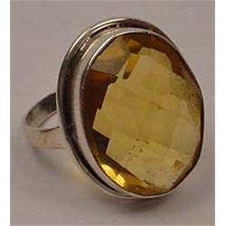 GEMSTONE AND STERLING RING