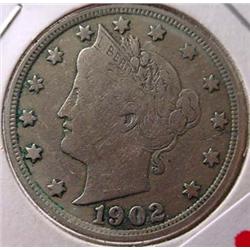 1902 LIBERTY / V NICKEL CH-VF