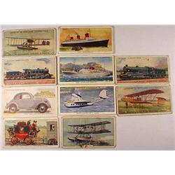 LOT OF 10 VINTAGE TOBACCO CARDS - TRANSPORTATION
