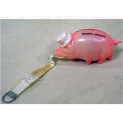 VINTAGE CELLULOID PIG TAPE MEASURE - WICHITA, KS