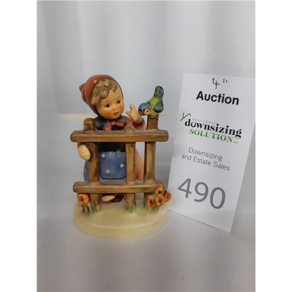 Hummel Figurine Girl At Fence Cat A