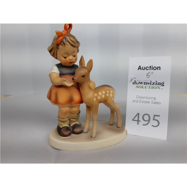 Hummel Figurine Girl With Deer Cat A