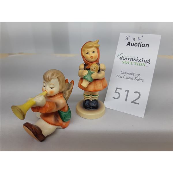 Hummel Figurine Joyous News & Girl w Doll Cat A