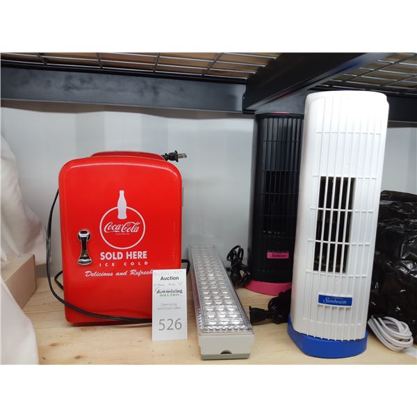 Coca Cola Mini Fridge & Sunbeam Fans Cat A
