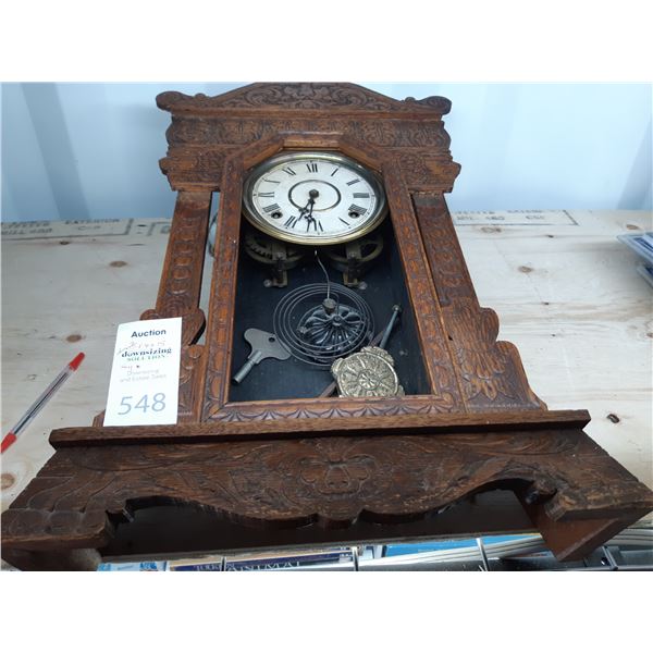 Antique Wall Clock Cat A