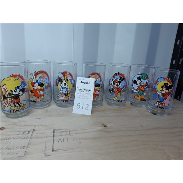 Disney Mickey Mouse Glass Tumblers Cat A