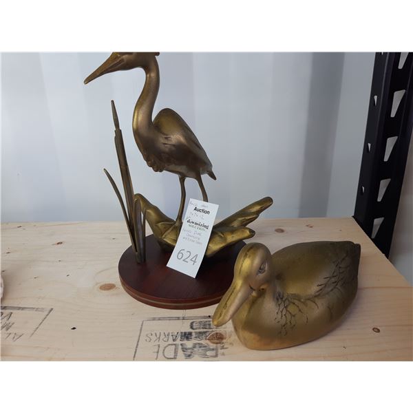 Brass Heron & Duck Cat A