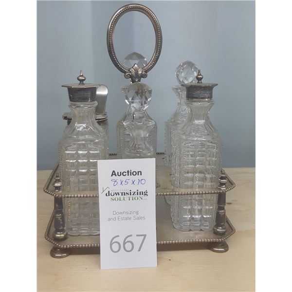 Silver Plated & Cut Glass Cat B