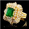 Image 2 : 18K Gold 3.00ct Emerald & 2.57ctw Diamond Ring