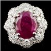 Image 1 : 18K Gold 6.92ct Ruby & 2.05ctw Diamond Ring