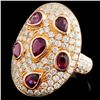 Image 2 : 18K Gold 2.47ct Ruby & 2.32ct Diamond Ring