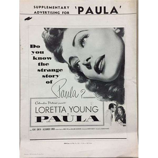 Paula (1952) Rare Publicity Press Book