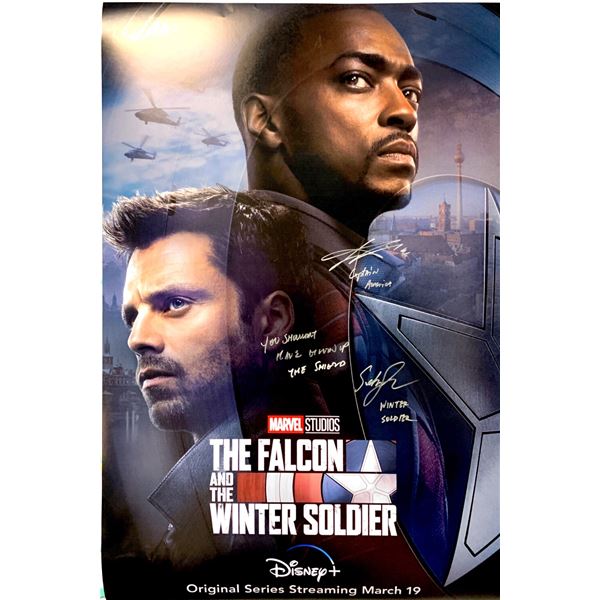 Autographed Falcon Winter Soldier Poster