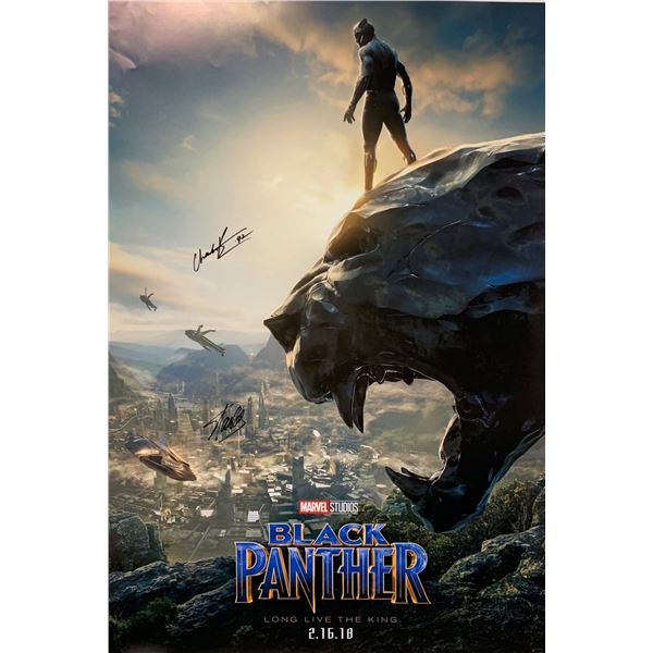 Autographed Black Panther Chadwick Boseman Poster