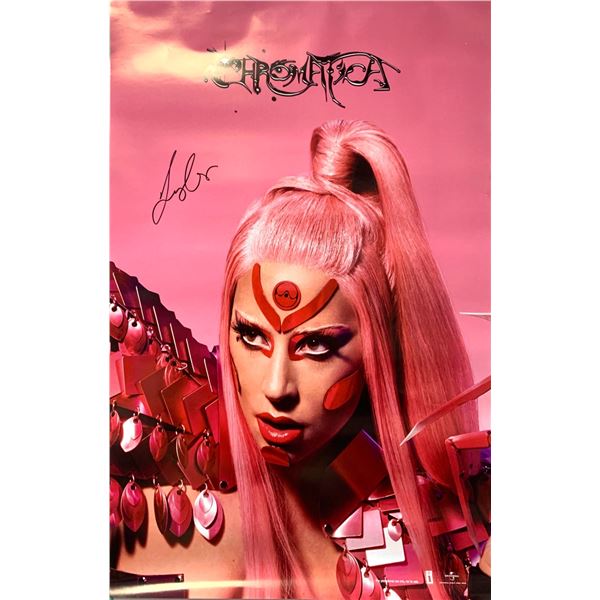 Autographed Lady Gaga Chromatica PROMO Official Poster