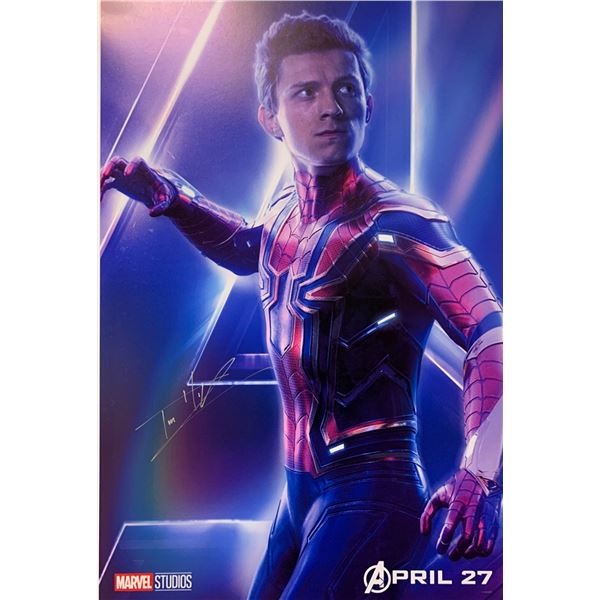 Tom Holland Autographed Avengers Poster