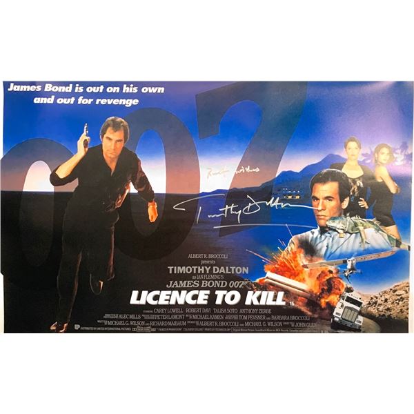 Autographed 007 Licence to Kill Poster