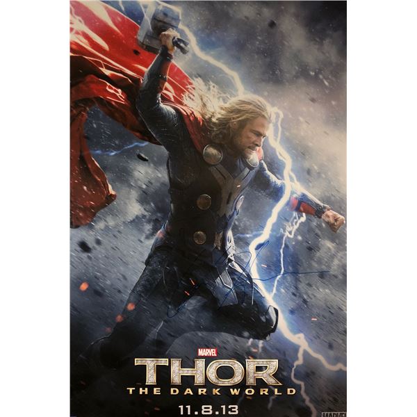Chris Hemsworth Autographed Thor Dark World Poster