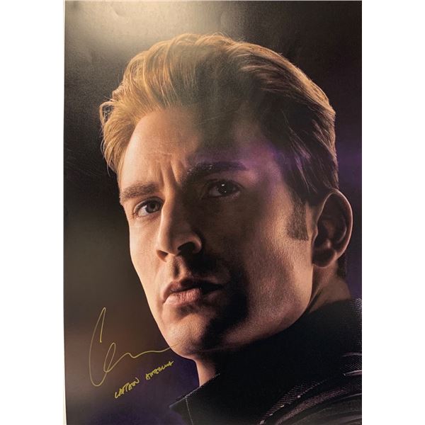 Autographed Avengers Endgame Chris Evans Poster