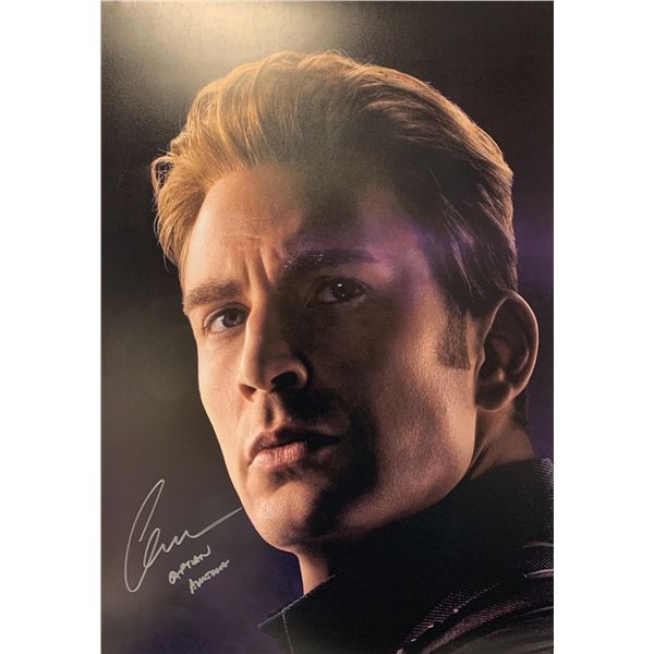 Autographed Captain America Chris Evans Poster