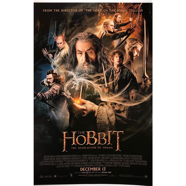 Hobbit 2 Poster Ian McKellen Martin Freeman Autographed Autographed