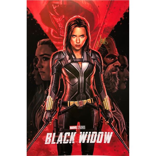 Black Widow Poster Scarlett Johannsson Rachel Weisz Autographed Autographed