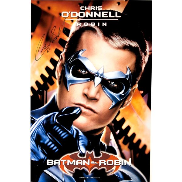 Autographed Batman Robin Chris O'Donnell Poster