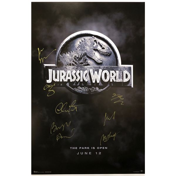 Jurassic World 1 Poster Chris Pratt Bryce Dallas Howard Autographed Autographed