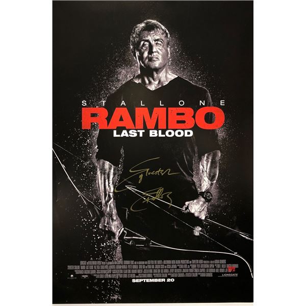 Rambo Last Blood Sylvester Stallone Poster Autographed Autographed