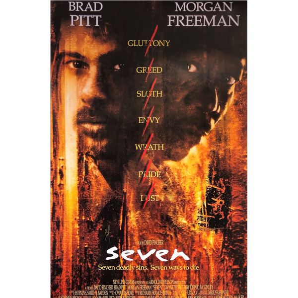Seven Brad Pitt Autographed Poster