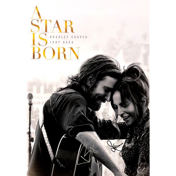 Bradley Cooper Lady Gaga Autographed Poster