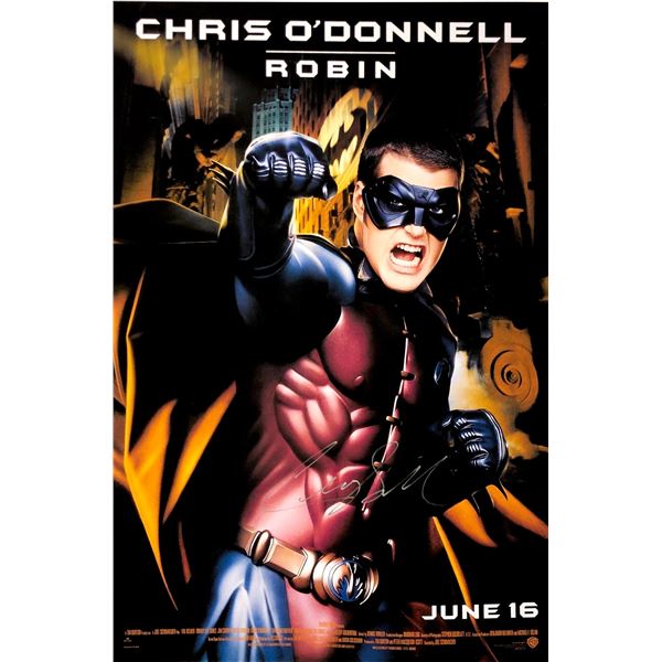 Autographed Batman Forever Chris O'Donnell Poster