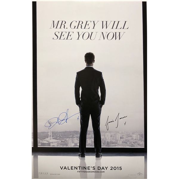 Fifty Shades of Grey Poster Dakota Johnson Jamie Dornan Autographed Autographed