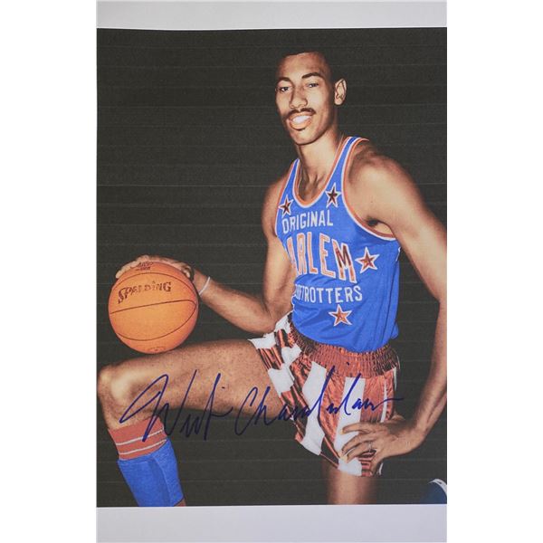 Autograph Signed Wilt Chamberlain Photo
