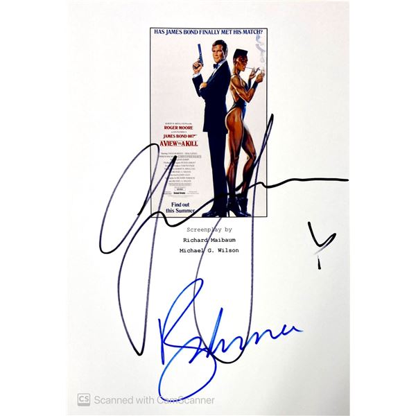Autograph Signed Script Cover James Bond A View to a Kill