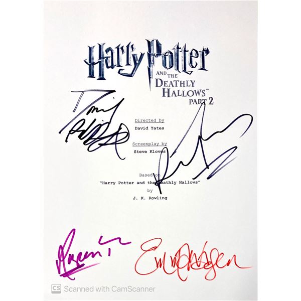 Autograph Signed Script Cover Harry Potter and the Deathly Hollows Part II