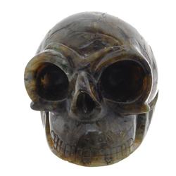 Rare Opalescent Jade Handcarved Skull  (CLB-418)