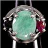 15ct 13X10.5mm Emerald Ruby Sapphire 925 Silver Ring (JEW-1247)